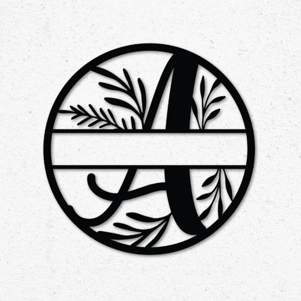 Floral Round - Black Wood