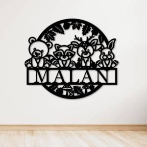 Woodland Friends Name Sign