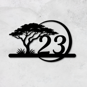 Acacia House Number Plaque Laser Cut File
