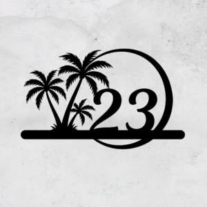 Palm Tree House Number Plaque Design File