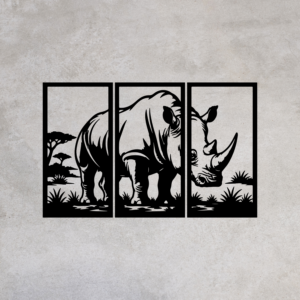 Rhino 3 Panel Laser Cutting File JPEG/PNG