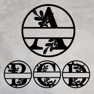 Round Monogram Split Letter Design File
